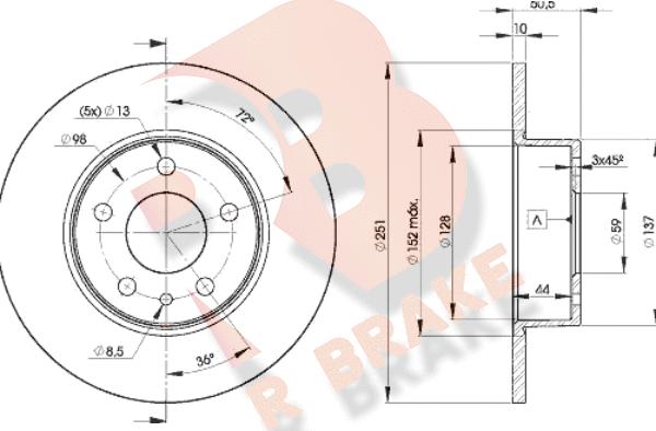 R Brake 78RBD28684 - Тормозной диск autosila-amz.com