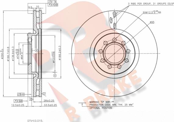 R Brake 78RBD28762 - Тормозной диск autosila-amz.com