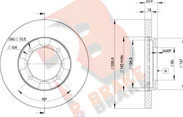 R Brake 78RBD28735 - Тормозной диск autosila-amz.com