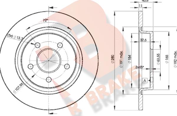 R Brake 78RBD23962 - Тормозной диск autosila-amz.com