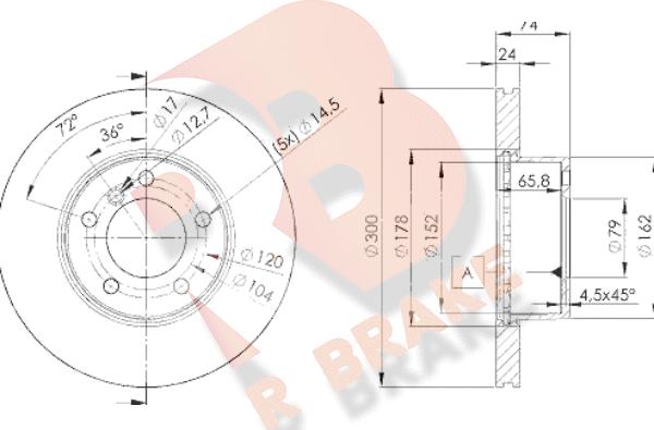 R Brake 78RBD23405 - Тормозной диск autosila-amz.com