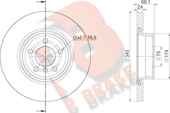 R Brake 78RBD23571 - Тормозной диск autosila-amz.com
