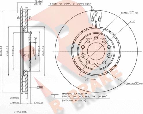 R Brake 78RBD23609 - Тормозной диск autosila-amz.com