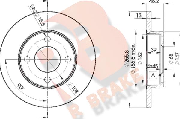 R Brake 78RBD23632 - Тормозной диск autosila-amz.com