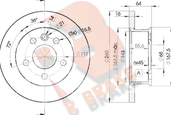 R Brake 78RBD23013 - Тормозной диск autosila-amz.com