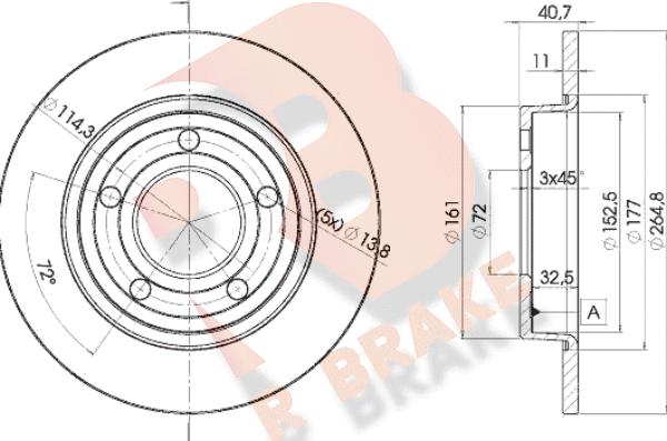 R Brake 78RBD23275 - Тормозной диск autosila-amz.com