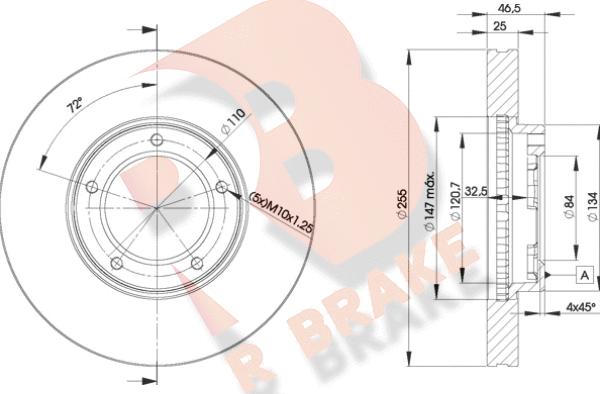 R Brake 78RBD22609 - Тормозной диск autosila-amz.com