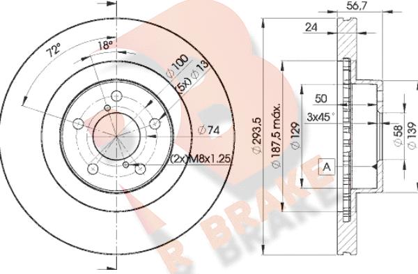 R Brake 78RBD22630 - Тормозной диск autosila-amz.com