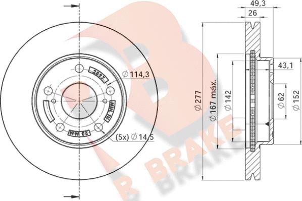 R Brake 78RBD22897 - Тормозной диск autosila-amz.com