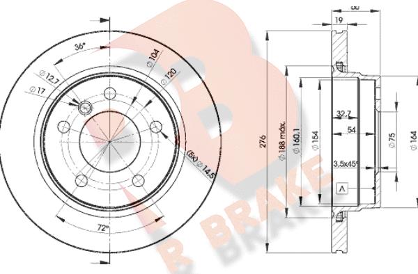 R Brake 78RBD22315 - Тормозной диск autosila-amz.com