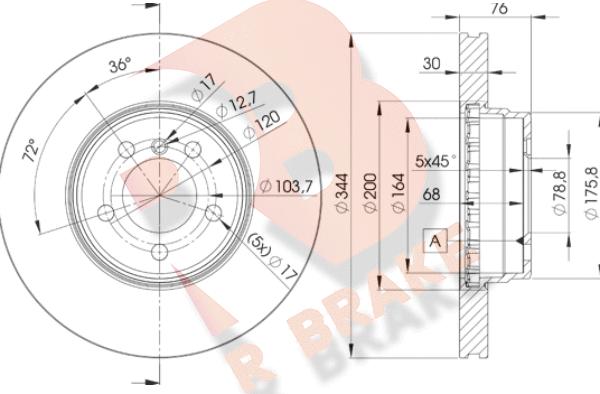 R Brake 78RBD22207 - Тормозной диск autosila-amz.com