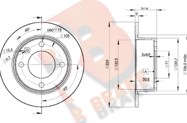 R Brake 78RBD27811 - Тормозной диск autosila-amz.com