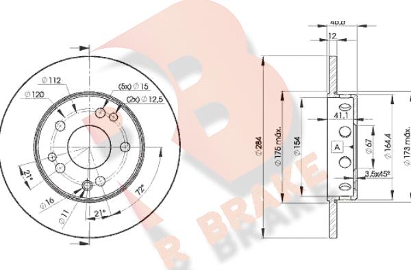 R Brake 78RBD27210 - Тормозной диск autosila-amz.com