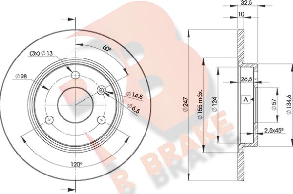 R Brake 78RBD27276 - Тормозной диск autosila-amz.com