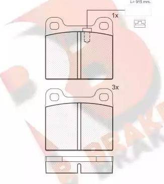 R Brake RB0947 - Тормозные колодки, дисковые, комплект autosila-amz.com