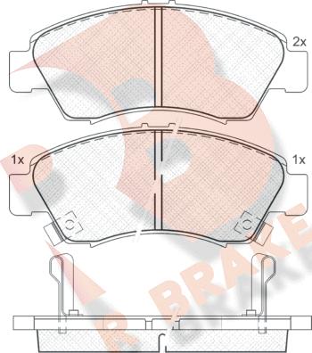 R Brake RB0958 - Тормозные колодки, дисковые, комплект autosila-amz.com