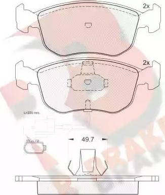 R Brake RB0957 - Тормозные колодки, дисковые, комплект autosila-amz.com