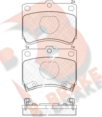 R Brake RB0969 - Тормозные колодки, дисковые, комплект autosila-amz.com