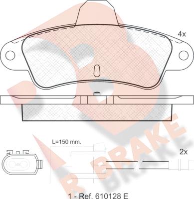R Brake RB0919 - Тормозные колодки, дисковые, комплект autosila-amz.com