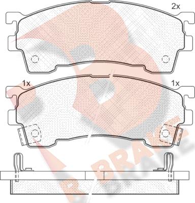 R Brake RB0971-203 - Тормозные колодки, дисковые, комплект autosila-amz.com