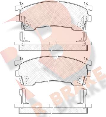 R Brake RB0971 - Тормозные колодки, дисковые, комплект autosila-amz.com