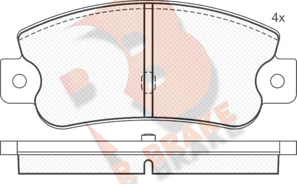 R Brake RB0490 - Тормозные колодки, дисковые, комплект autosila-amz.com