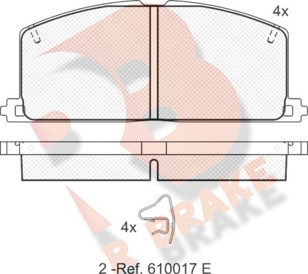 R Brake RB0462 - Тормозные колодки, дисковые, комплект autosila-amz.com