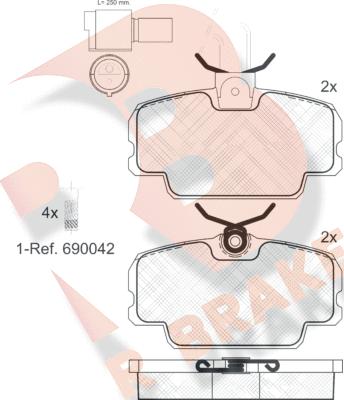 R Brake RB0419-006 - Тормозные колодки, дисковые, комплект autosila-amz.com