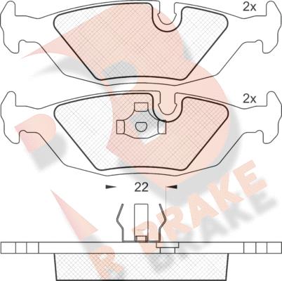 R Brake RB0422 - Тормозные колодки, дисковые, комплект autosila-amz.com