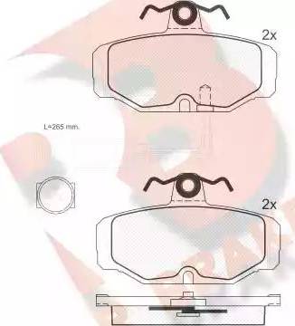 R Brake RB0598 - Тормозные колодки, дисковые, комплект autosila-amz.com