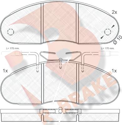 R Brake RB0560 - Тормозные колодки, дисковые, комплект autosila-amz.com