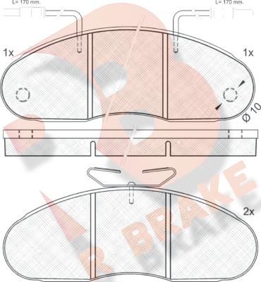 R Brake RB0561 - Тормозные колодки, дисковые, комплект autosila-amz.com