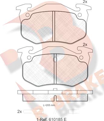 R Brake RB0535 - Тормозные колодки, дисковые, комплект autosila-amz.com