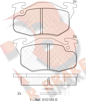 R Brake RB0633 - Тормозные колодки, дисковые, комплект autosila-amz.com