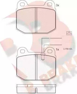 R Brake RB0627 - Тормозные колодки, дисковые, комплект autosila-amz.com