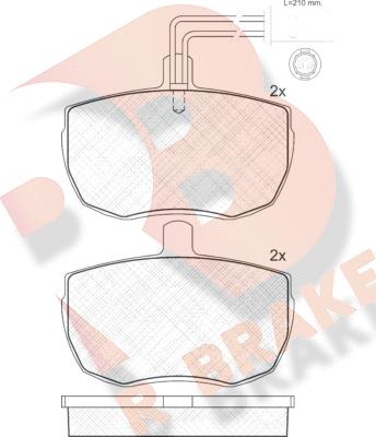 R Brake RB0671 - Тормозные колодки, дисковые, комплект autosila-amz.com