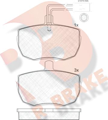 R Brake RB0672 - Тормозные колодки, дисковые, комплект autosila-amz.com