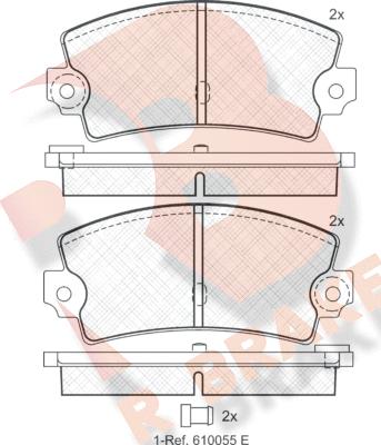 R Brake RB0098 - Тормозные колодки, дисковые, комплект autosila-amz.com