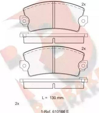 R Brake RB0101-066 - Тормозные колодки, дисковые, комплект autosila-amz.com