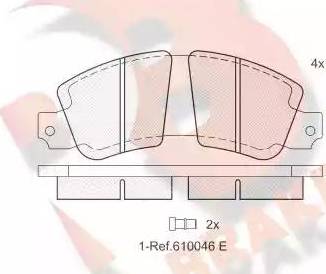 R Brake RB0188 - Тормозные колодки, дисковые, комплект autosila-amz.com