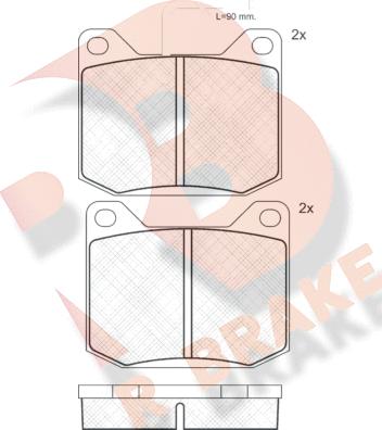 R Brake RB0120 - Тормозные колодки, дисковые, комплект autosila-amz.com