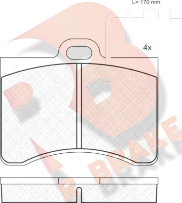 R Brake RB0175 - Тормозные колодки, дисковые, комплект autosila-amz.com