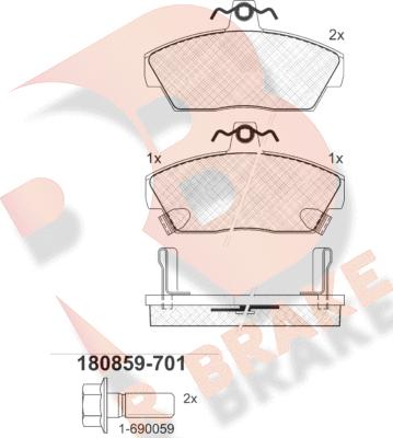 R Brake RB0859-701 - Тормозные колодки, дисковые, комплект autosila-amz.com