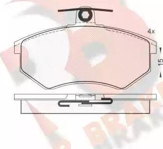 R Brake RB0809 - Тормозные колодки, дисковые, комплект autosila-amz.com