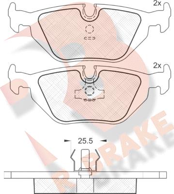 R Brake RB0802 - Тормозные колодки, дисковые, комплект autosila-amz.com