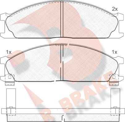 R Brake RB0885 - Тормозные колодки, дисковые, комплект autosila-amz.com