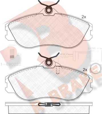 R Brake RB0873-202 - Тормозные колодки, дисковые, комплект autosila-amz.com