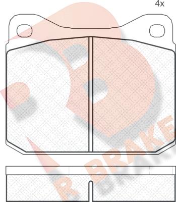 R Brake RB0327 - Тормозные колодки, дисковые, комплект autosila-amz.com