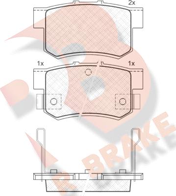 R Brake RB0798 - Тормозные колодки, дисковые, комплект autosila-amz.com