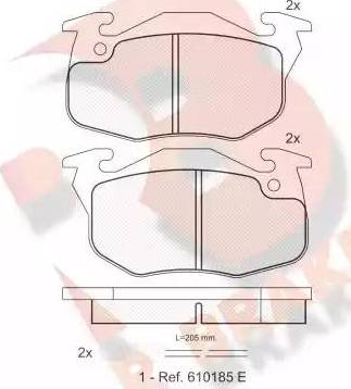 R Brake RB0746 - Тормозные колодки, дисковые, комплект autosila-amz.com